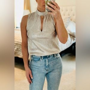 Gold metallic tank top